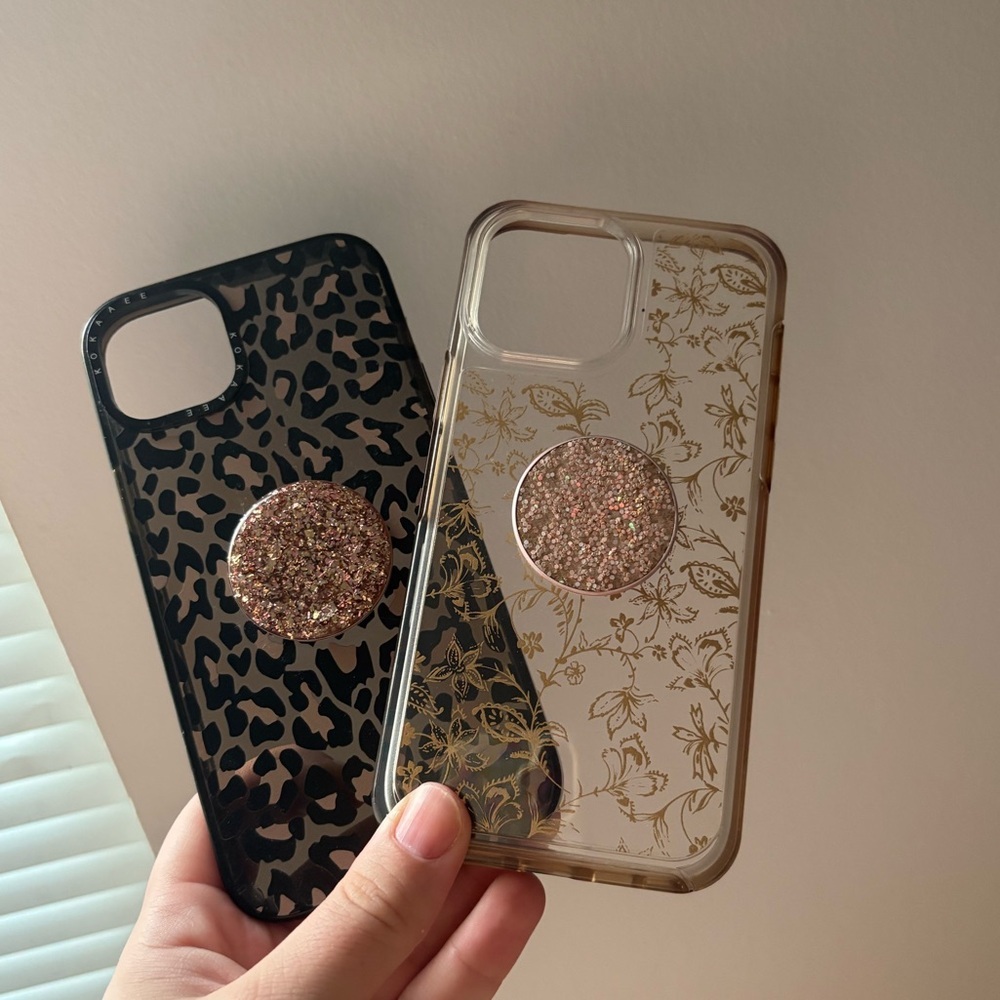 Stylish Black and Gold Floral Phone Cases